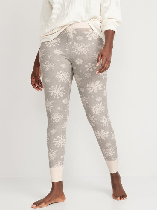 Matching Printed Thermal-Knit Pajama Leggings for Women - Multi