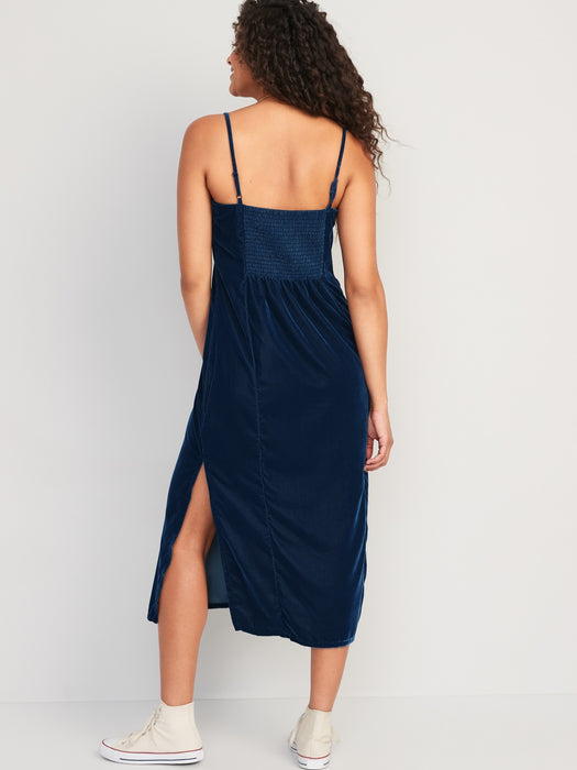 Velvet Midi Slip Dress for Women