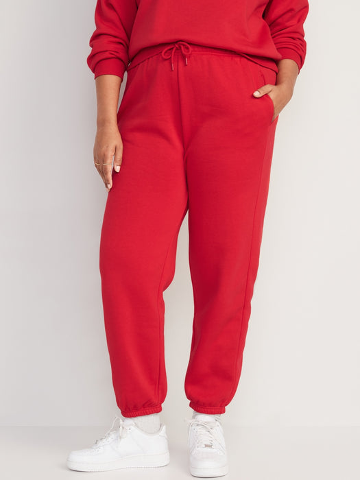 Extra High-Waisted Vintage Sweatpants for Women - Red
