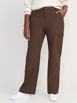 High-Waisted All-Seasons StretchTech Water-Repellent Straight Cargo Pants for Women