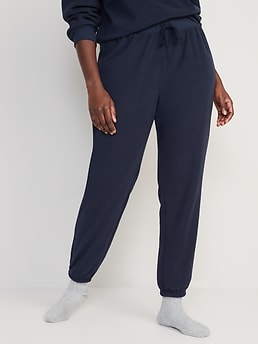 High-Waisted Microfleece Lounge Jogger Sweatpants for Women - Blue