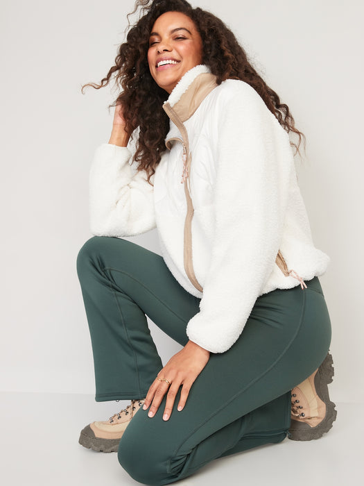 High-Waisted UltraCoze Fleece-Lined Flare Leggings for Women