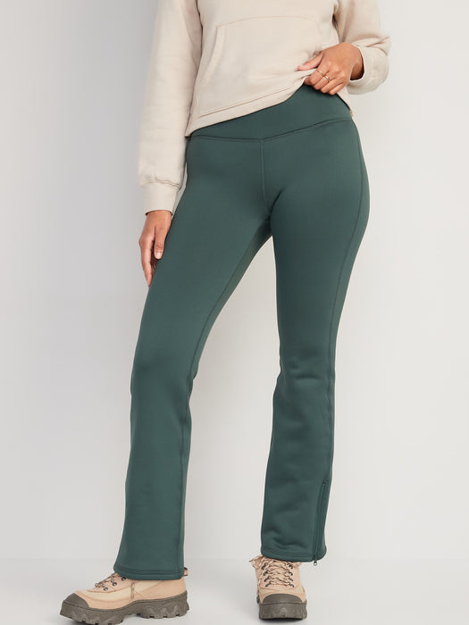 High-Waisted UltraCoze Fleece-Lined Flare Leggings for Women