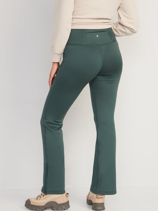 High-Waisted UltraCoze Fleece-Lined Flare Leggings for Women