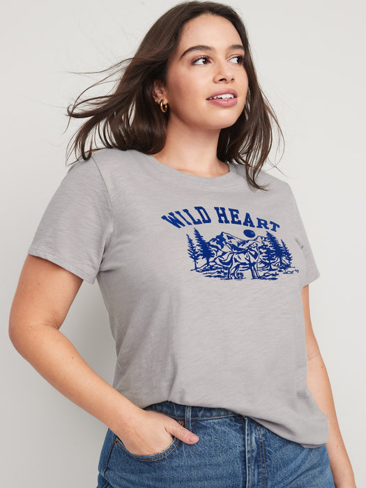 EveryWear Slub-Knit Holiday Graphic T-Shirt for Women