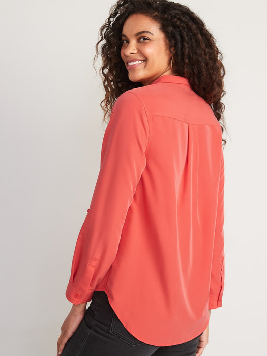 Utility Button-Down Shirt for Women - Multi