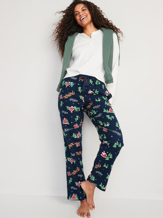 Printed Flannel Pajama Pants for Women
