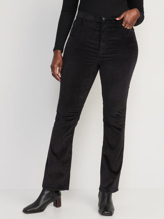 Extra High-Waisted Velvet Boot-Cut Pants for Women