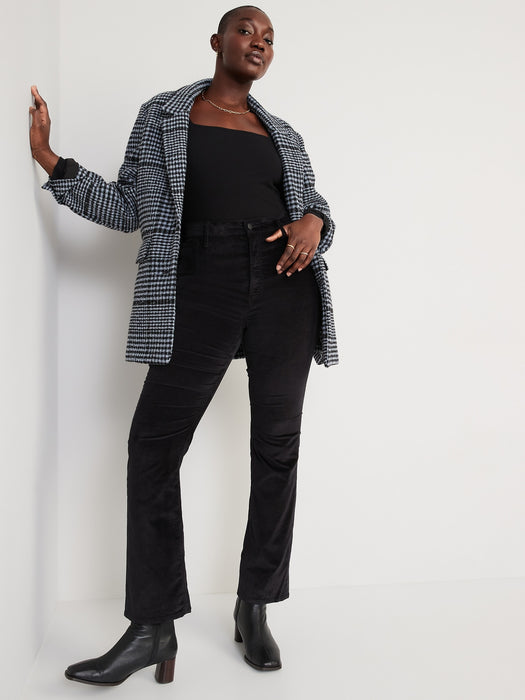 Extra High-Waisted Velvet Boot-Cut Pants for Women