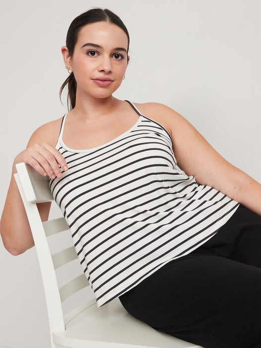 Sunday Sleep Striped Rib-Knit Cami Top for Women