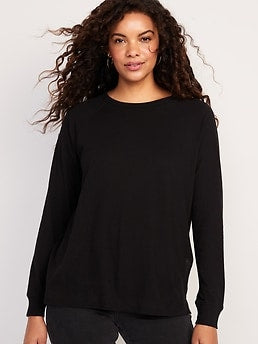 Long-Sleeve Loose Tunic T-Shirt for Women