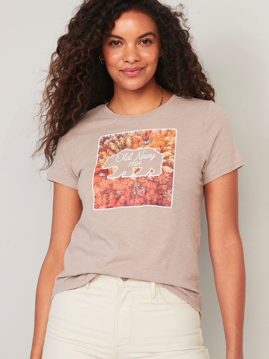 EveryWear Logo Graphic T-Shirt for Women - Brown