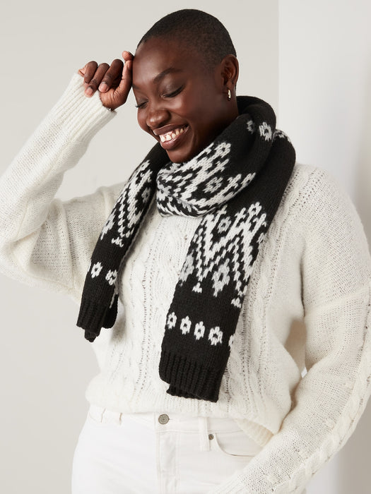 Fair Isle Chunky Scarf for Women - Multi