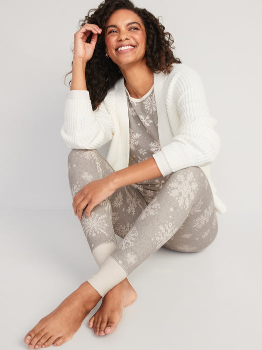 Matching Printed Thermal-Knit Pajama Leggings for Women - Multi