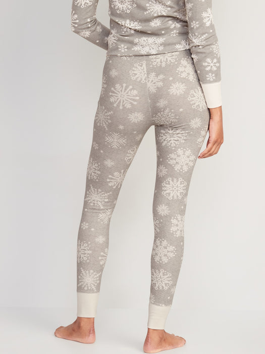 Matching Printed Thermal-Knit Pajama Leggings for Women - Multi