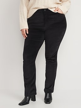 Extra High-Waisted Velvet Boot-Cut Pants for Women