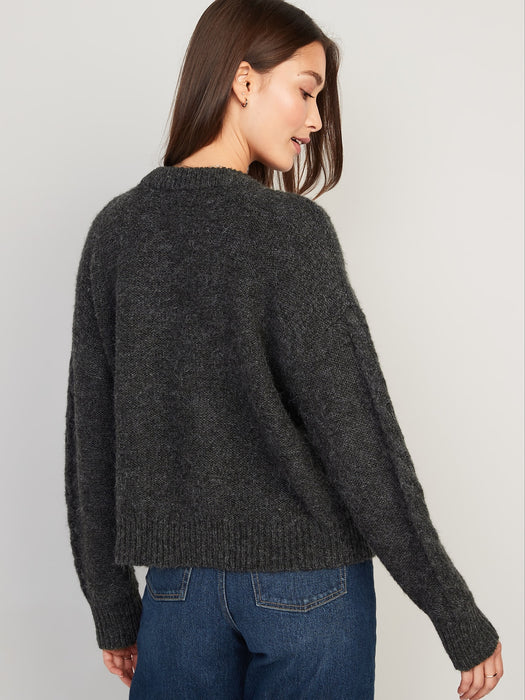 Heathered Cable-Knit Sweater for Women