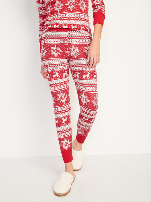 Matching Printed Thermal-Knit Pajama Leggings for Women