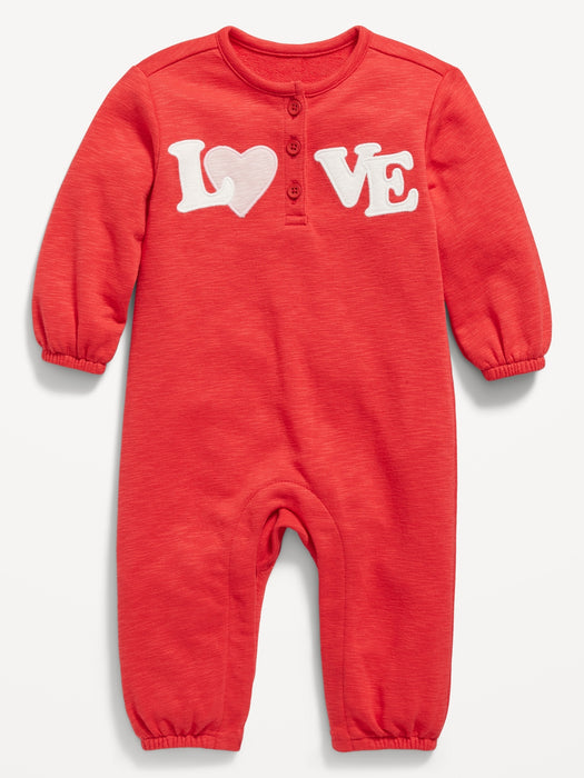 Unisex French Terry Henley One-Piece for Baby