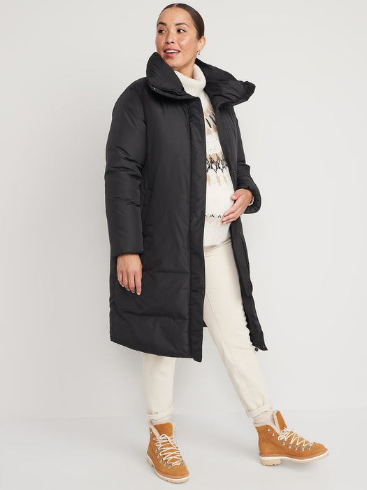 Maternity Water-Resistant Long Duvet Puffer Coat