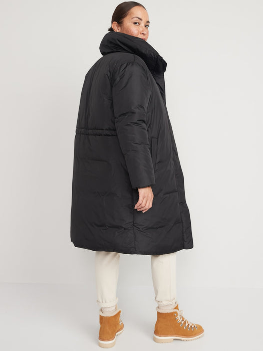Maternity Water-Resistant Long Duvet Puffer Coat