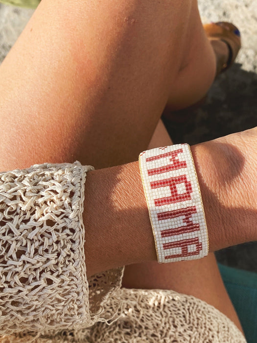 White and Pink Flower MAMA - Pink