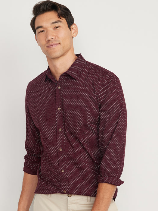 Slim-Fit Built-In Flex Everyday Dot-Print Shirt for Men