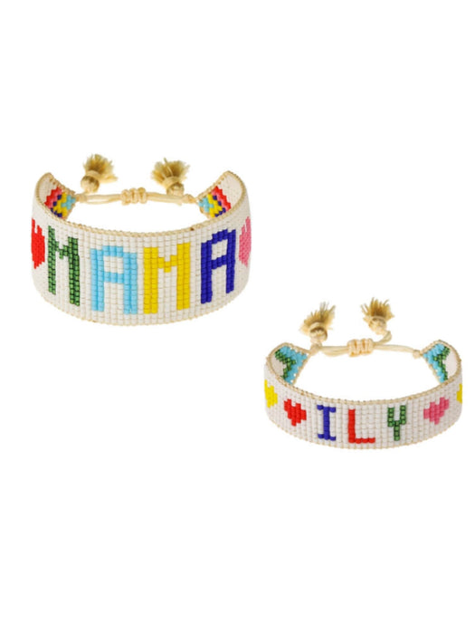 HART Mini and Me Rainbow MAMA and ILY Bracelet Set