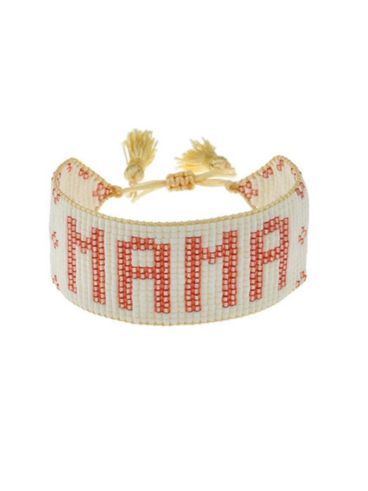 White and Pink Flower MAMA - Pink