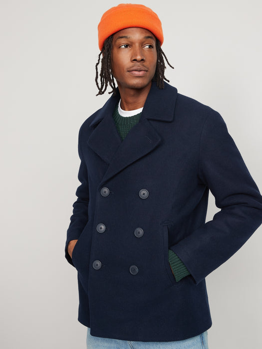 Soft-Brushed Peacoat for Men