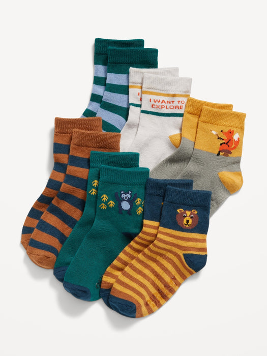 Unisex Crew Socks 6-Pack for Toddler & Baby