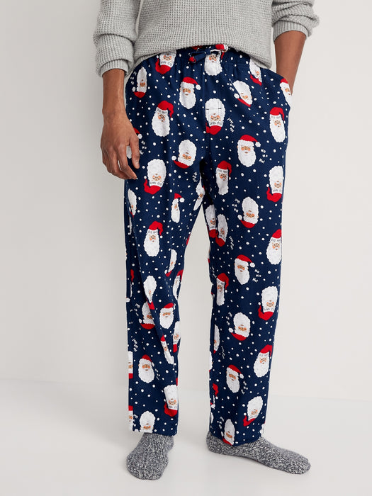 Printed Flannel Pajama Pants for Men - Brown