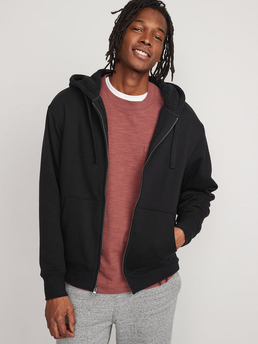 Cozy Sherpa-Lined Zip Hoodie for Men
