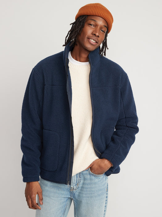 Mock-Neck Sherpa Full-Zip Jacket for Men