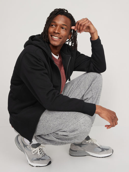 Cozy Sherpa-Lined Zip Hoodie for Men