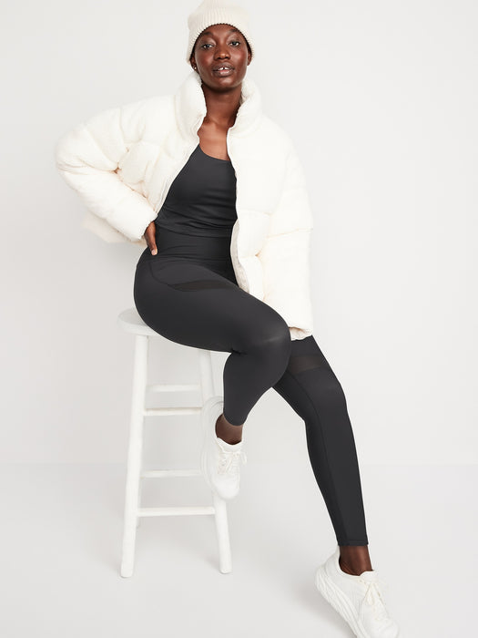 Extra High-Waisted PowerSoft Mesh-Paneled 7/8-Length Leggings for Women