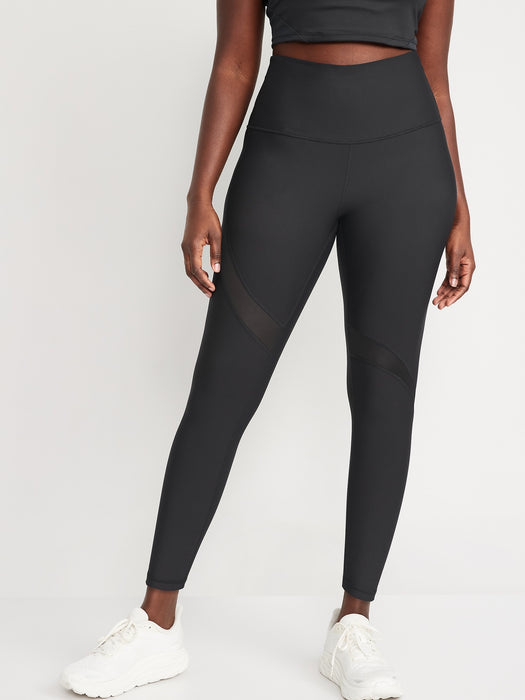 Extra High-Waisted PowerSoft Mesh-Paneled 7/8-Length Leggings for Women
