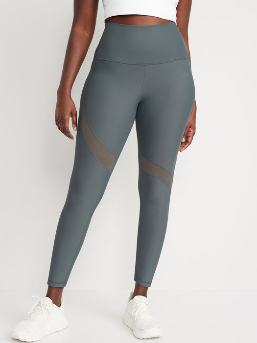 Extra High-Waisted PowerSoft Mesh-Paneled 7/8-Length Leggings for Women