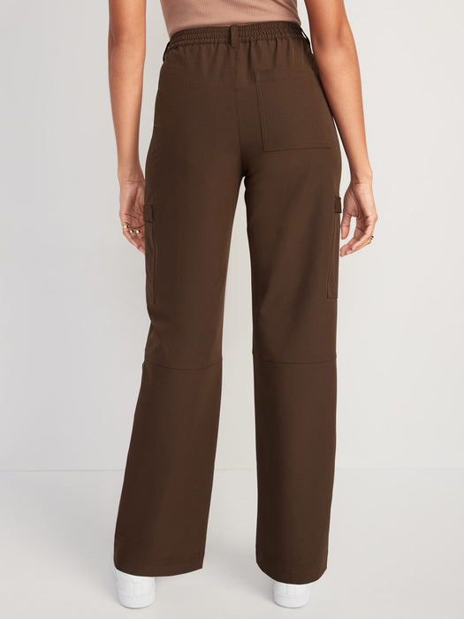 High-Waisted All-Seasons StretchTech Water-Repellent Straight Cargo Pants for Women
