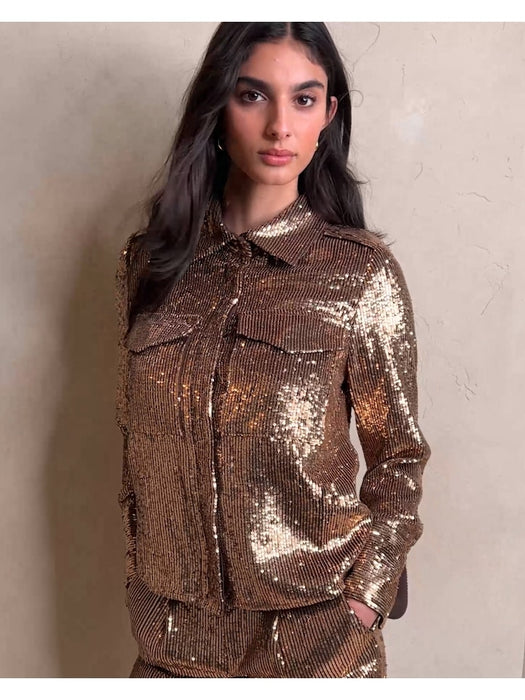 Ulla Sequin Shirt - Gold