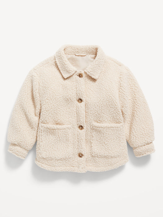Cozy Sherpa Shacket for Toddler Girls