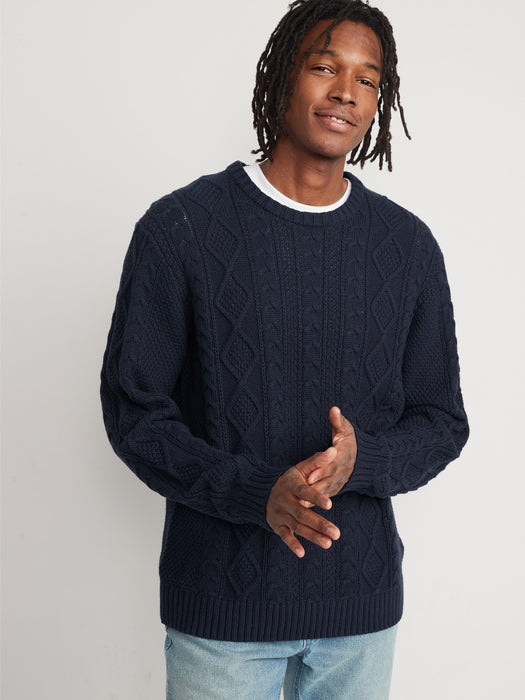 Cozy Cable-Knit Cotton Sweater for Men