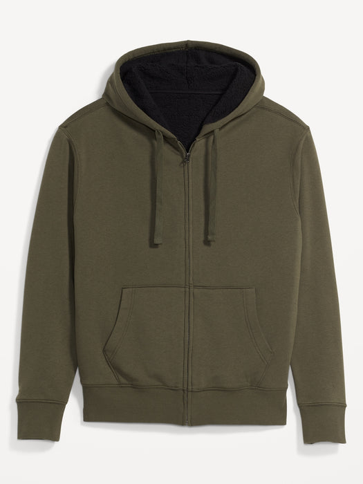 Cozy Sherpa-Lined Zip Hoodie for Men