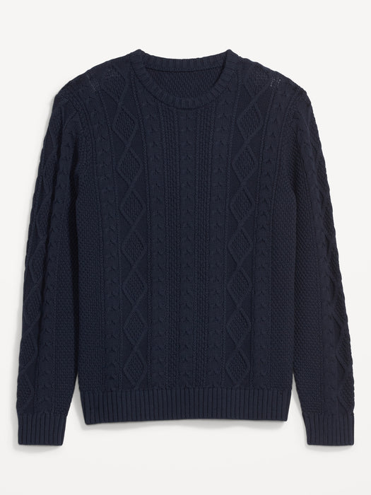Cozy Cable-Knit Cotton Sweater for Men