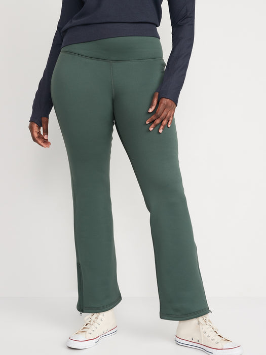 High-Waisted UltraCoze Fleece-Lined Flare Leggings for Women