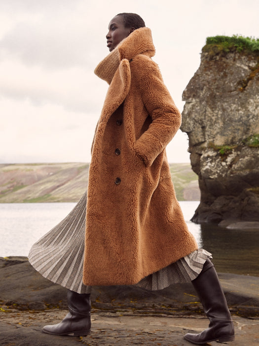 Sherpa Officer Coat - Camel