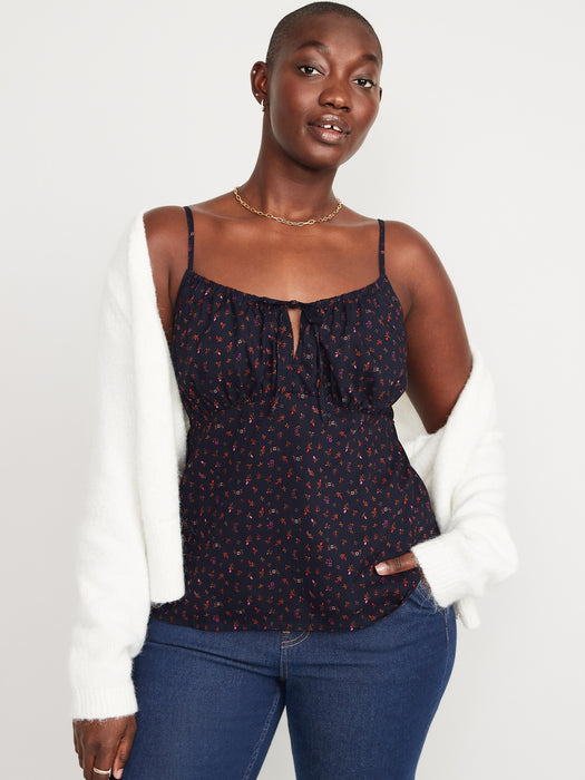 Smocked Babydoll Cami Top for Women