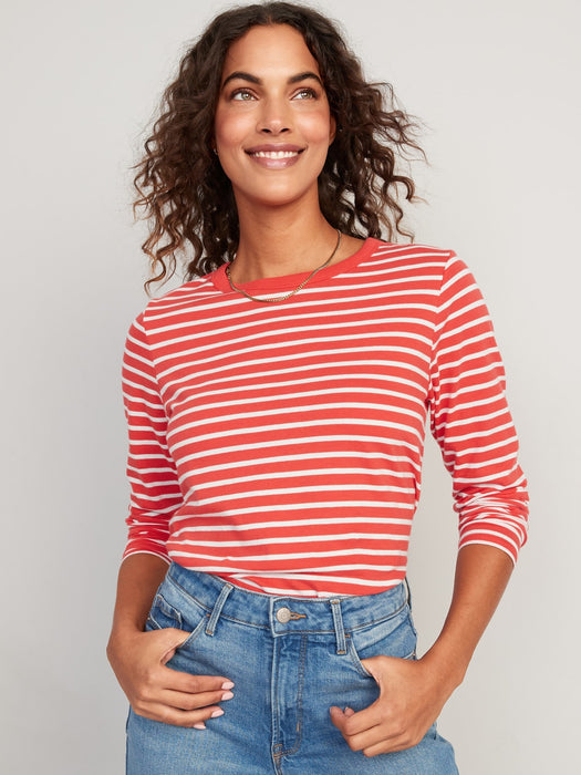 Long-Sleeve EveryWear Striped T-Shirt for Women