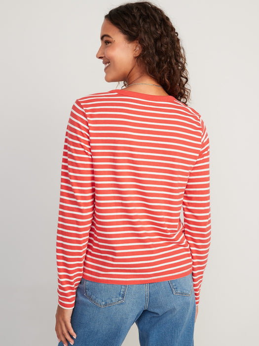 Long-Sleeve EveryWear Striped T-Shirt for Women