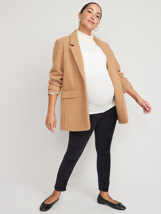 Maternity Full-Panel Velvet Ankle Pants